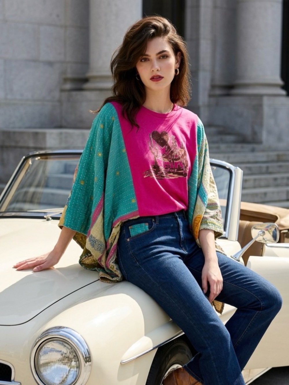 Kantha upcycled Lainey Wilson band tee. BOHO, Hippie  Cottage Core
